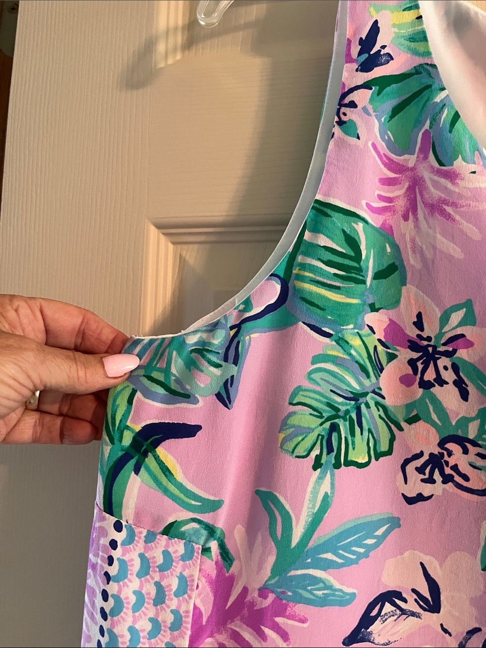 Lilly Pulitzer Pink and Gold Lined Short Dress - Picture 4 of 6